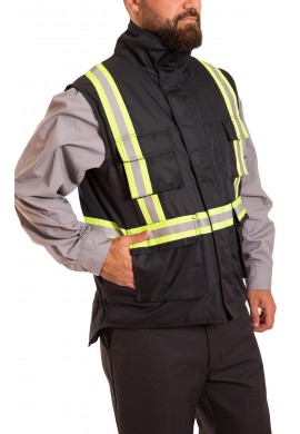 Veste doublée sans manches imperméabilisée Haute Visibilité