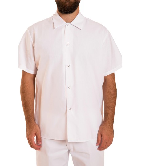 Short sleeve cook shirt, gripper closure