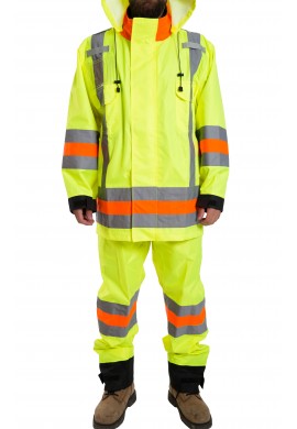 Insulated flagman Hi Vis water proof vest ("MTQ" standard)